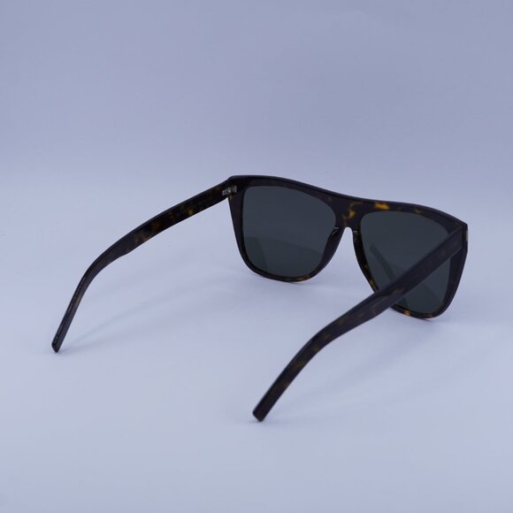 Saint Laurent SL 1 SLIM 002 Sunglasses Havana Square Frame, Grey Lenses - Picture 4 of 10